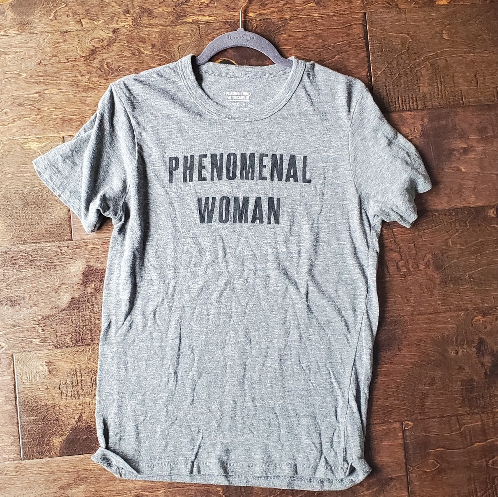 Phenomenal Women Grey T Shirt M
